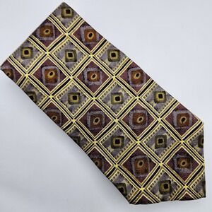 Cocktail Collection Silk Tie Necktie Brandy Geometric 100% Silk Made in USA
